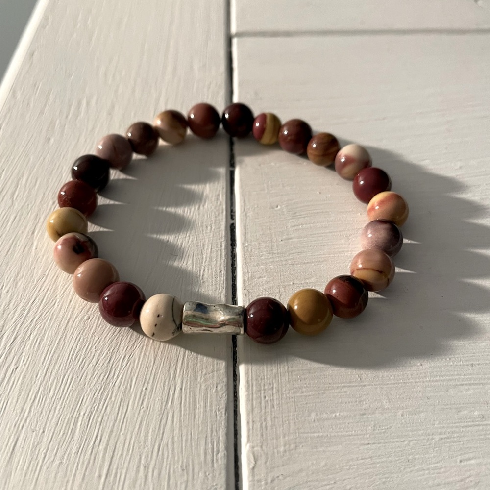 Cranberry & Spice Jasper Handmade Bracelet 🌸💛
